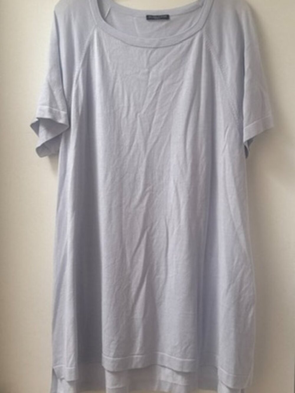 New Eileen Fisher Knit Light Blue-Grey Hue Tunic Dress Sz 1 XL